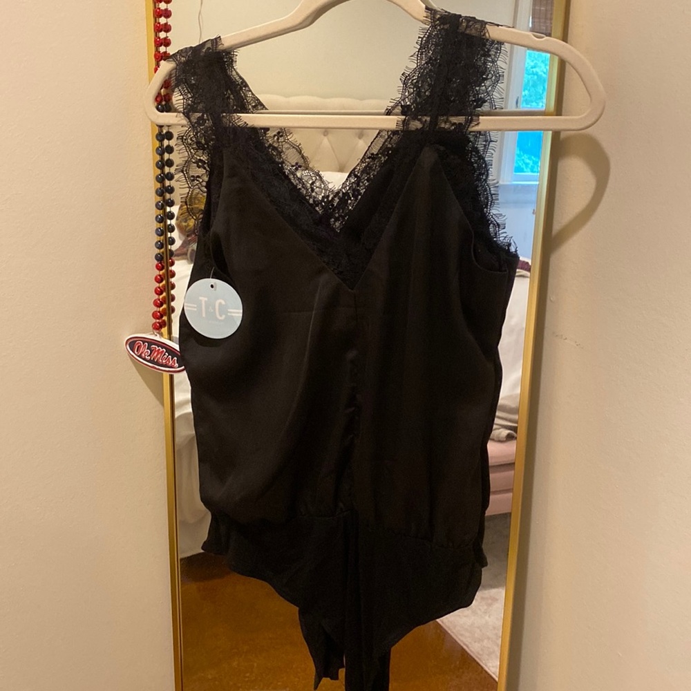 Yea & Cup black lace bodysuit